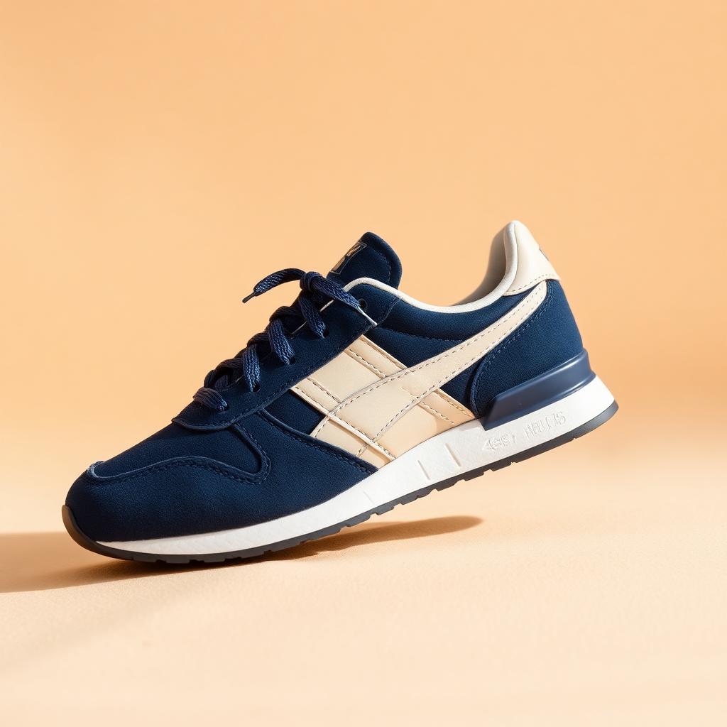 Navy & Cream Retro Runners — side profile thumbnail