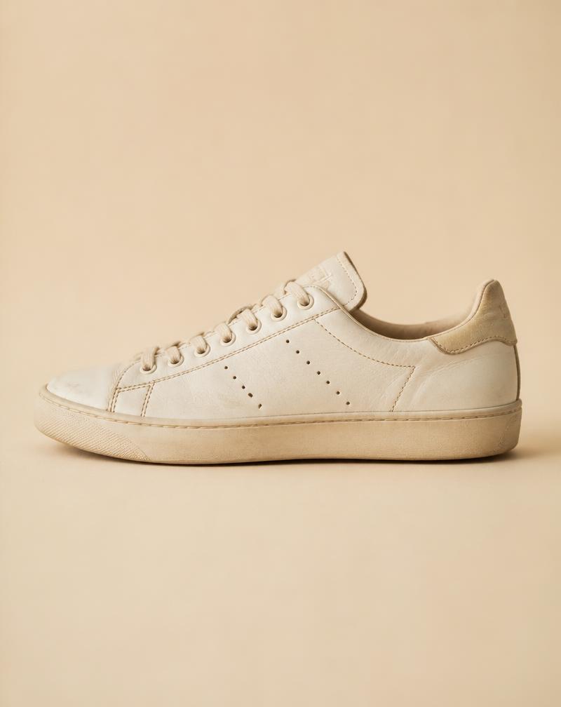Vintage White Leather Sneakers