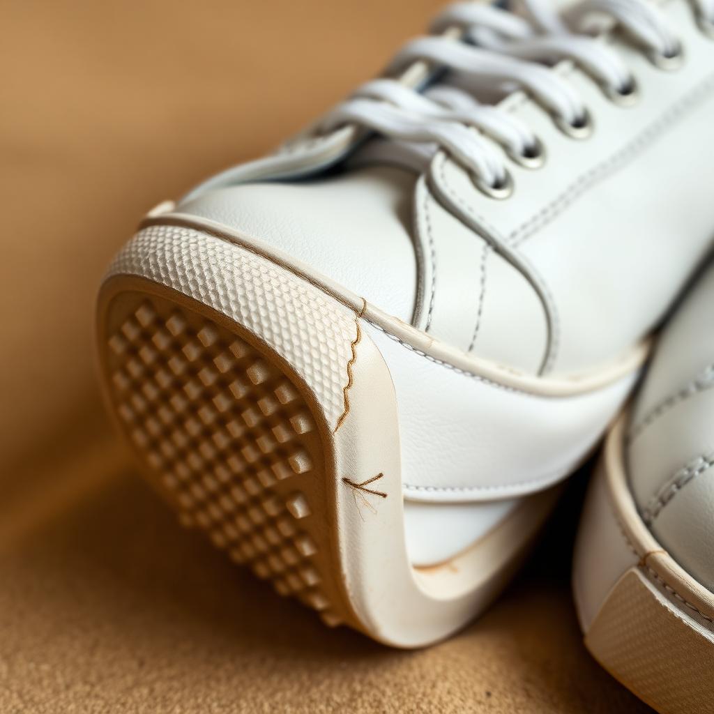 Vintage White Leather Sneakers — sole detail thumbnail